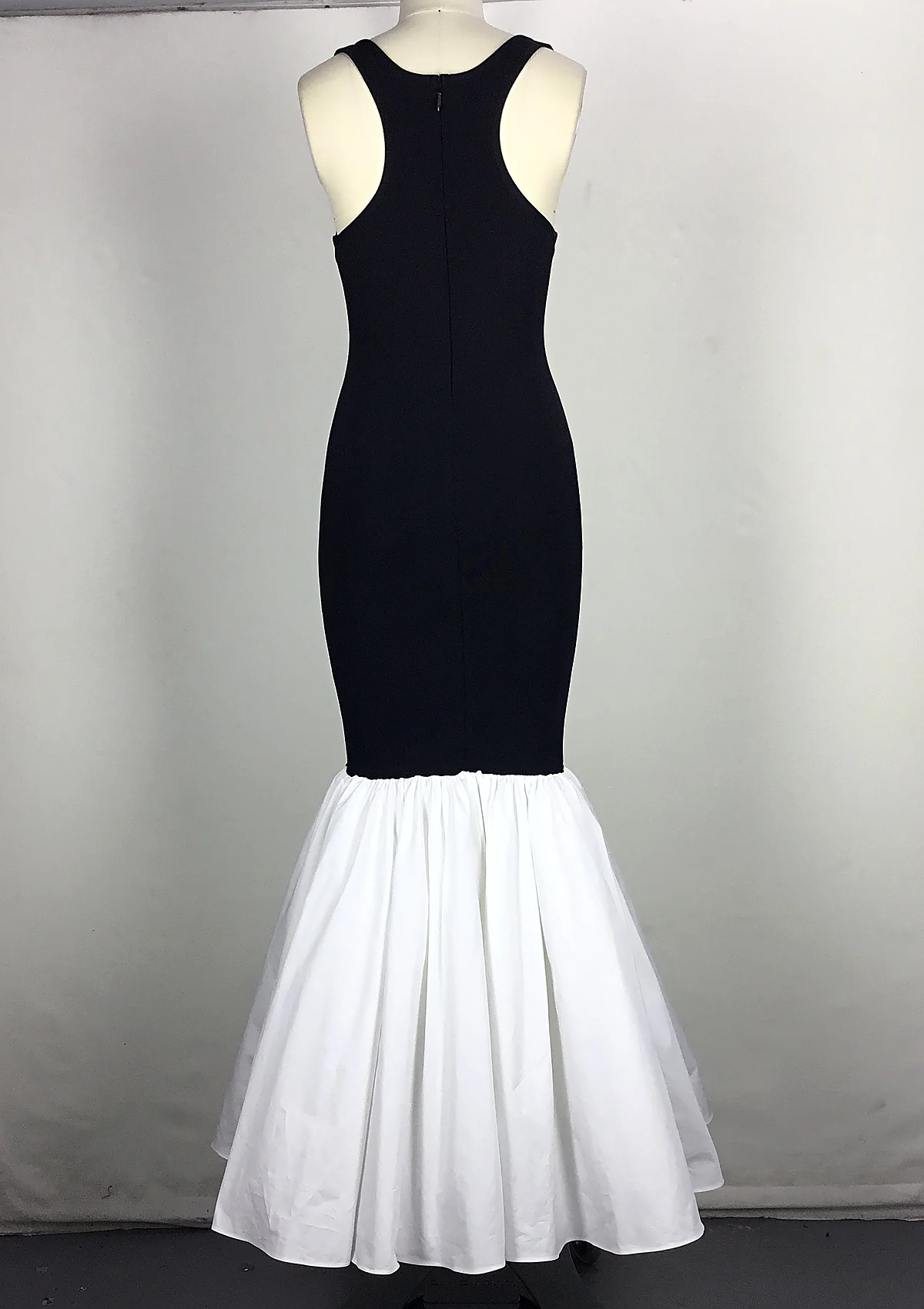 Black And White Mermaid Maxi Dress