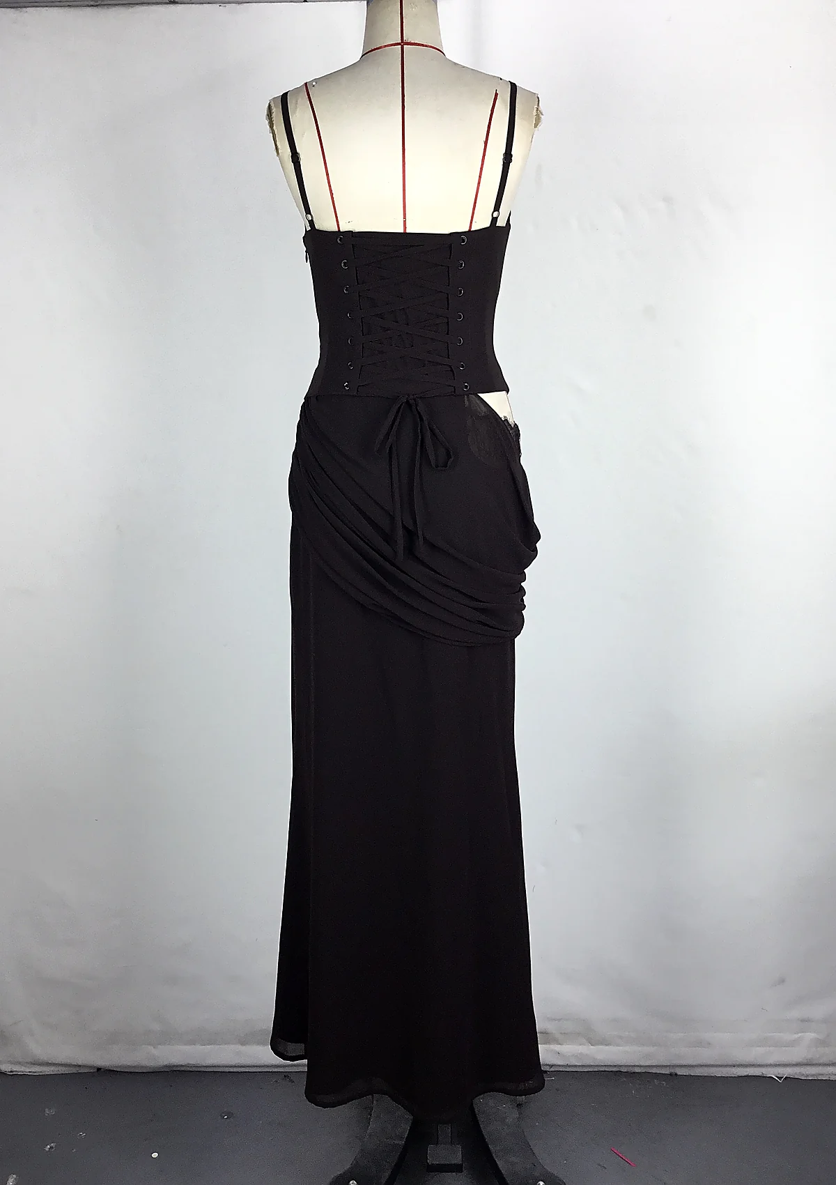 Black Draped Maxi Dress