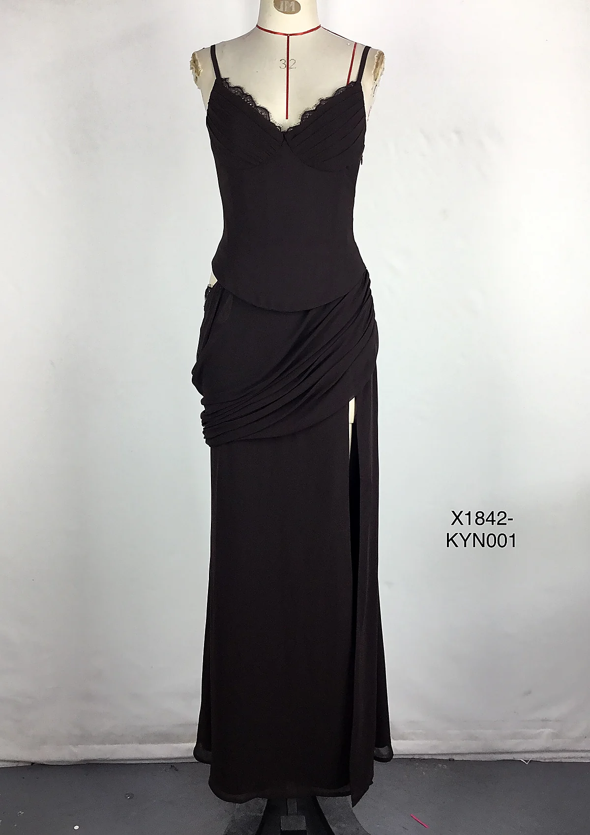 Black Draped Maxi Dress