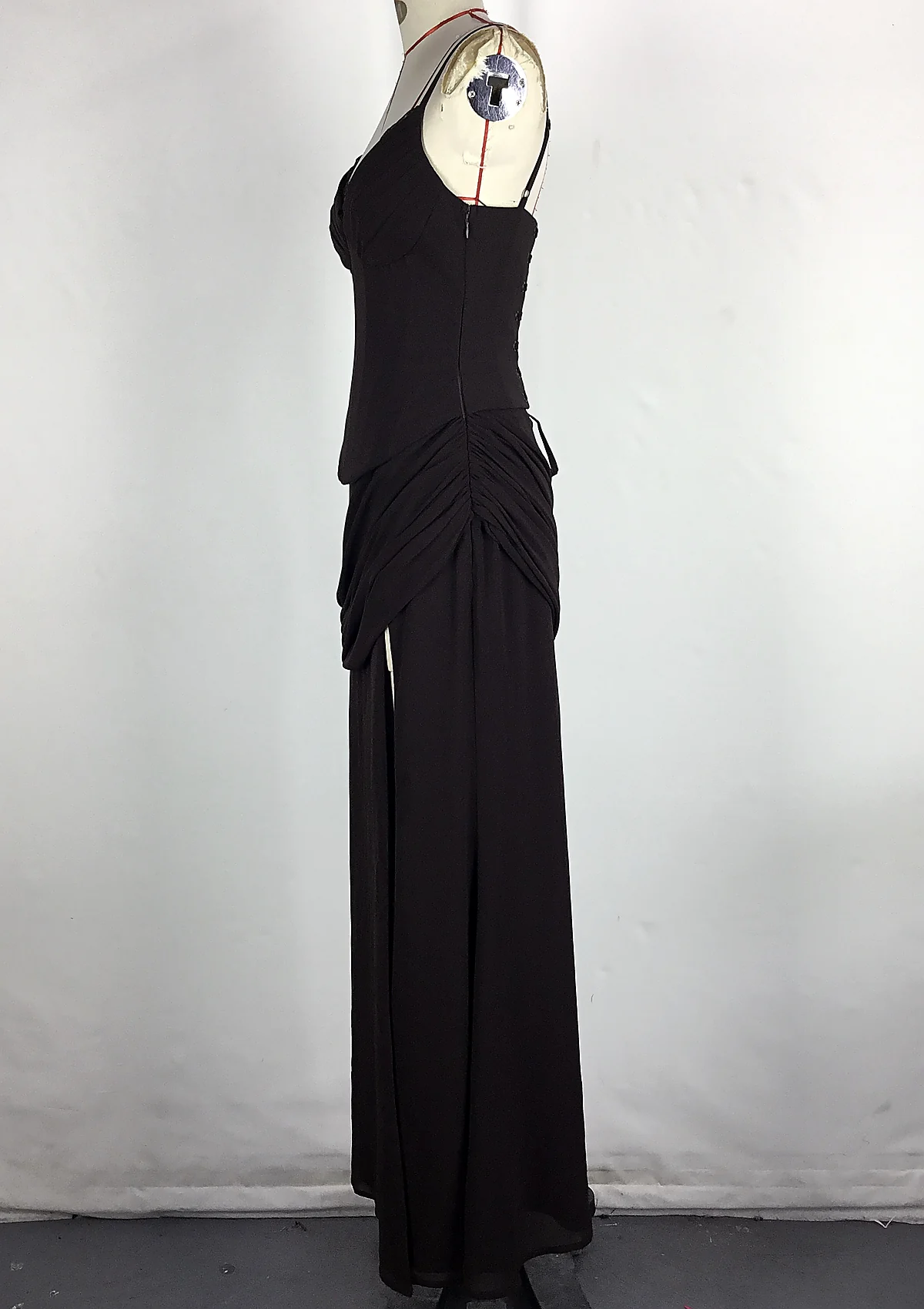 Black Draped Maxi Dress