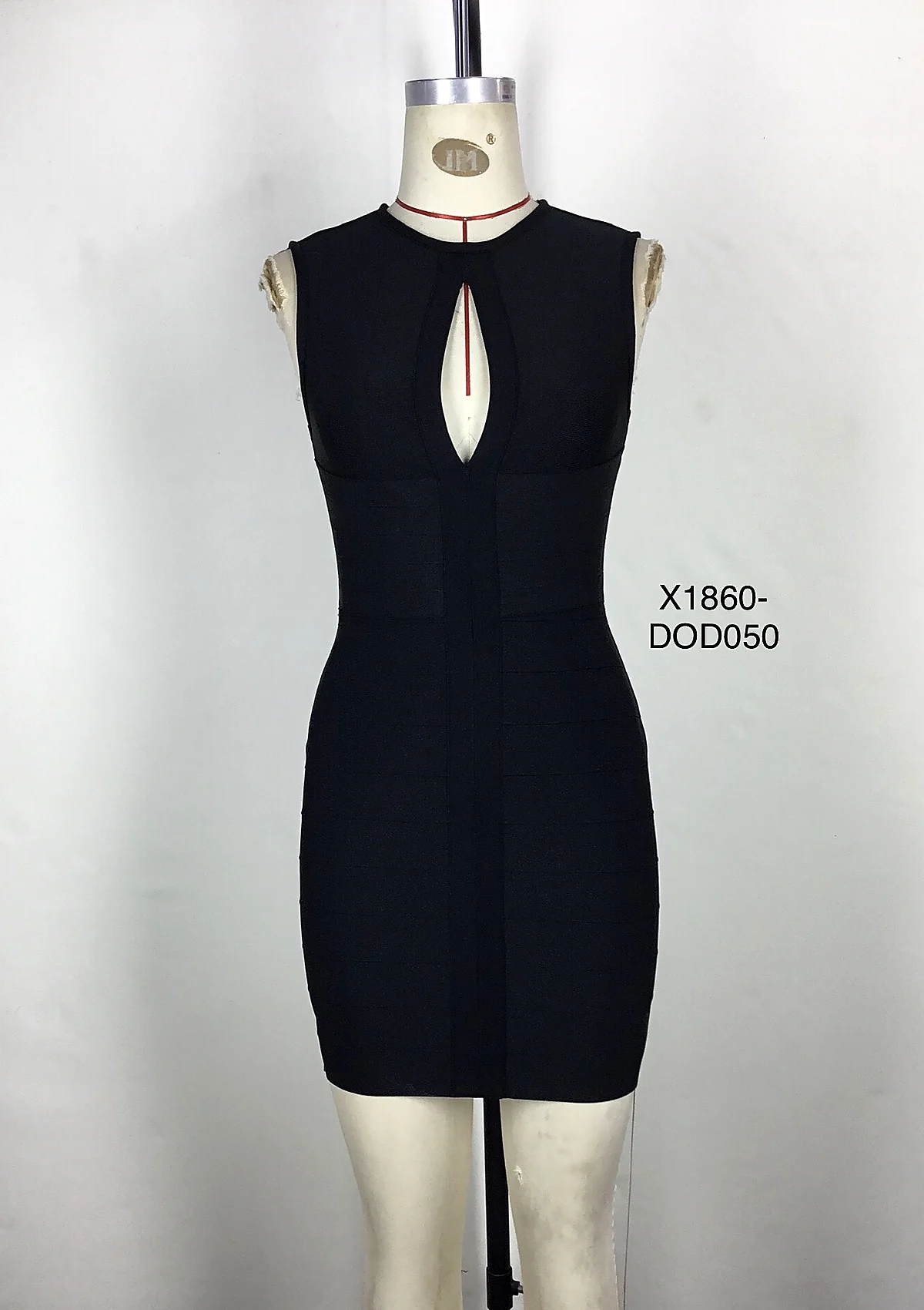 Black Keyhole Bodycon Mini Dress