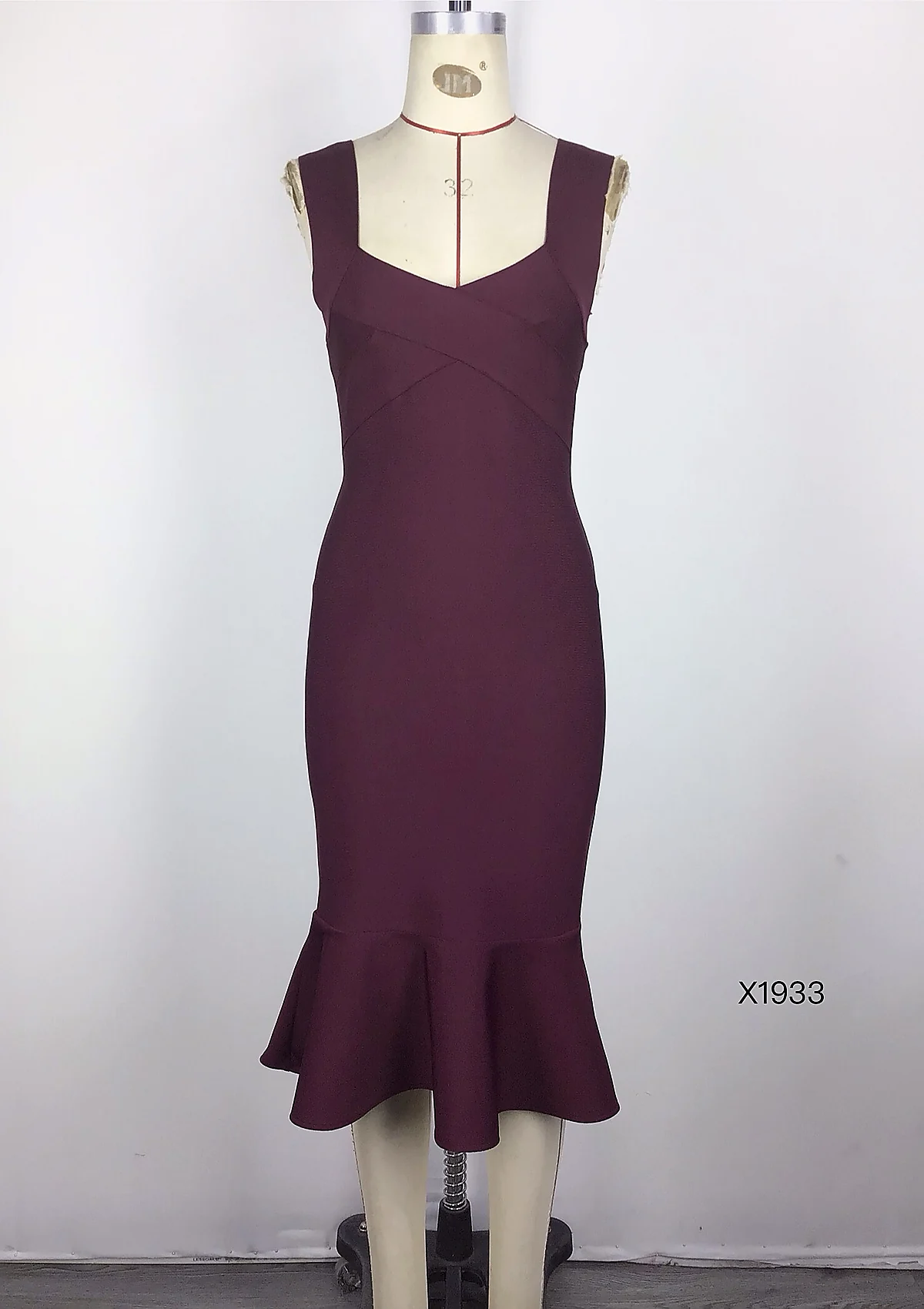 Burgundy Strappy Bandage Bodycon Dress