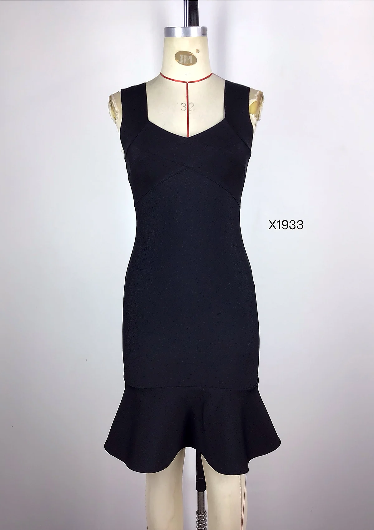 Black Ruffle Hem Mini Dress