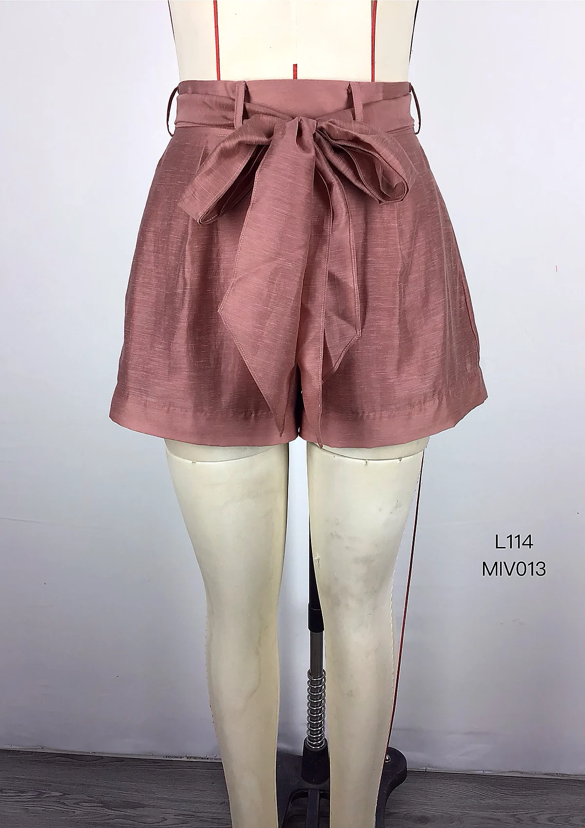 Mauve Belted Tailored Shorts