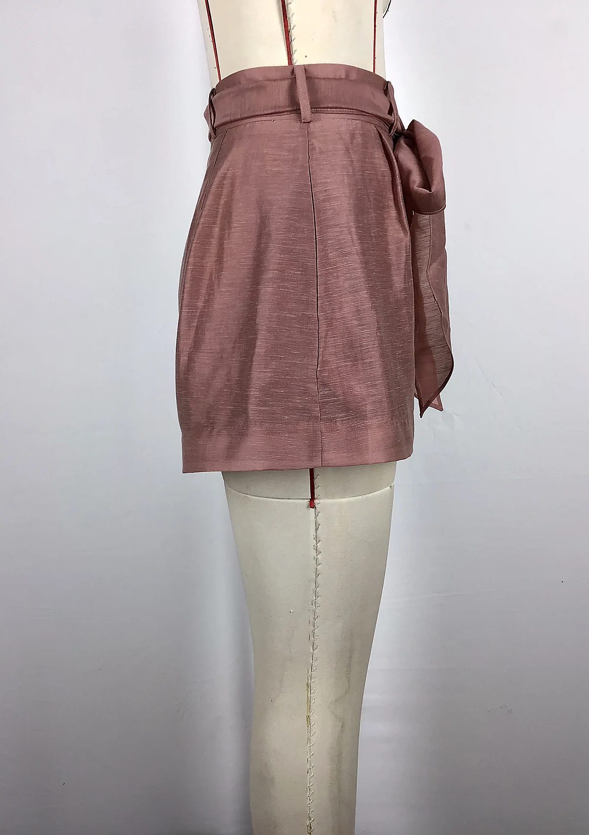 Mauve Belted Tailored Shorts