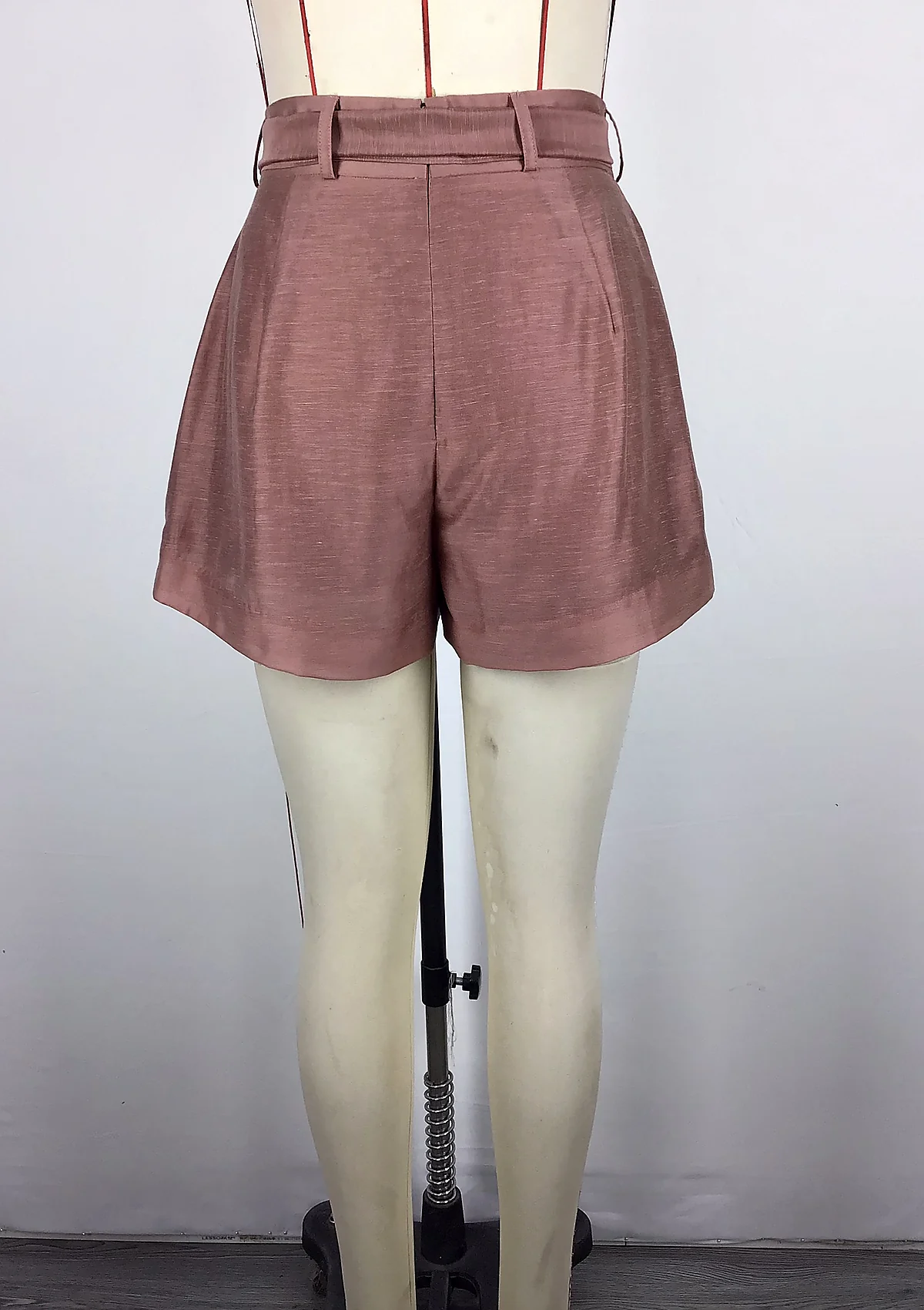 Mauve Belted Tailored Shorts
