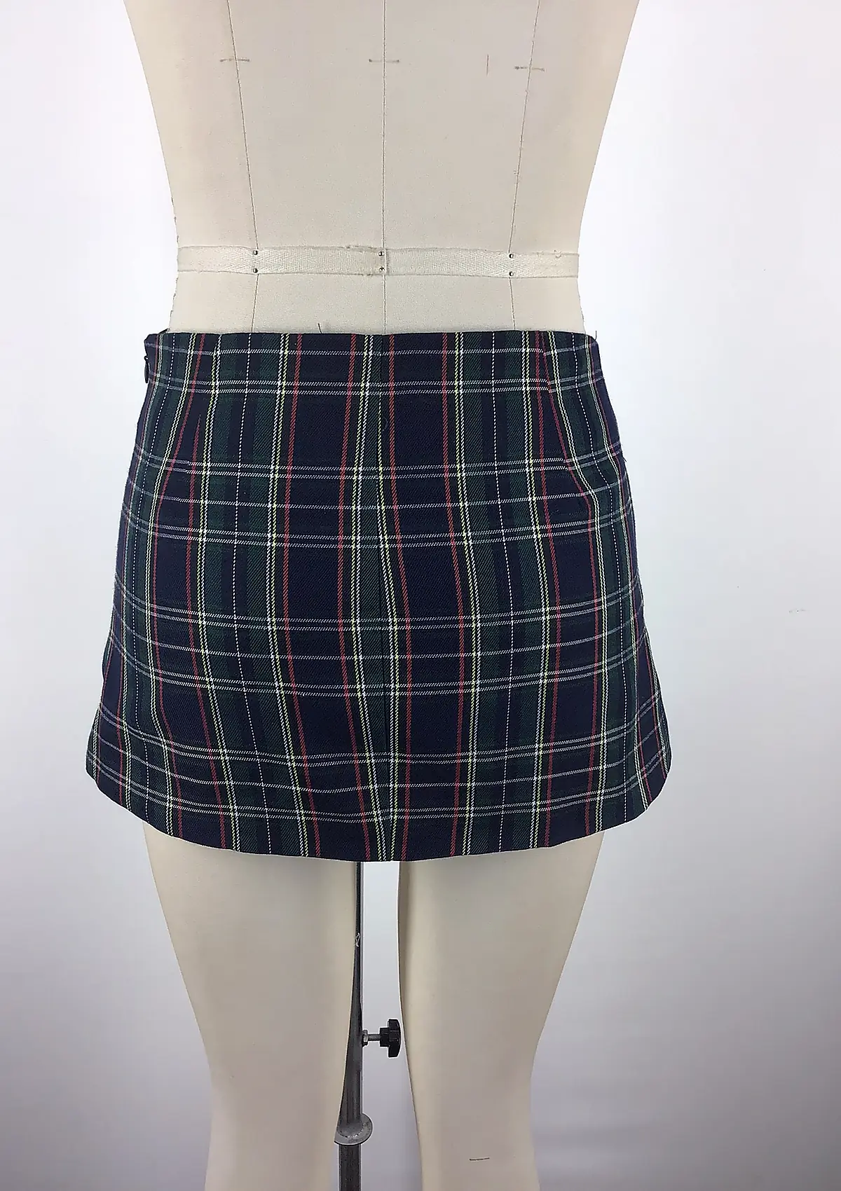 Navy Plaid Mini Skirt