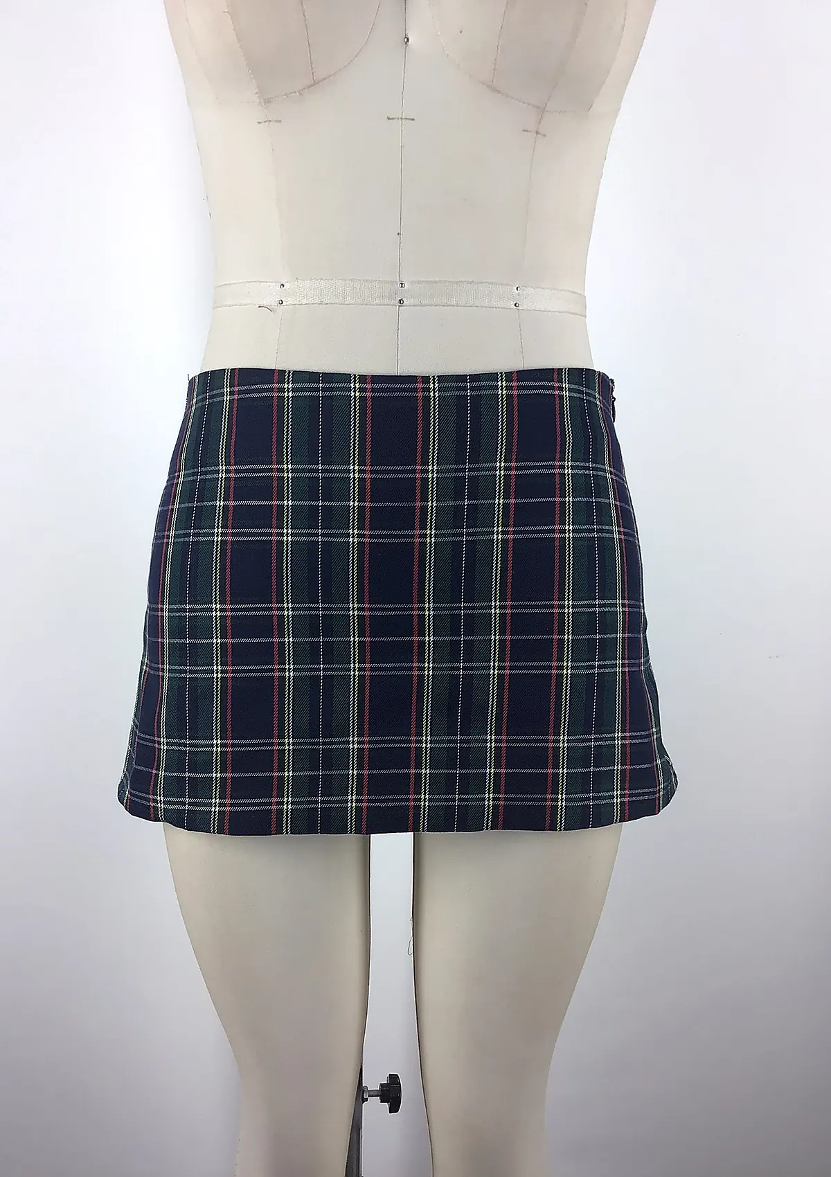 Navy Plaid Mini Skirt