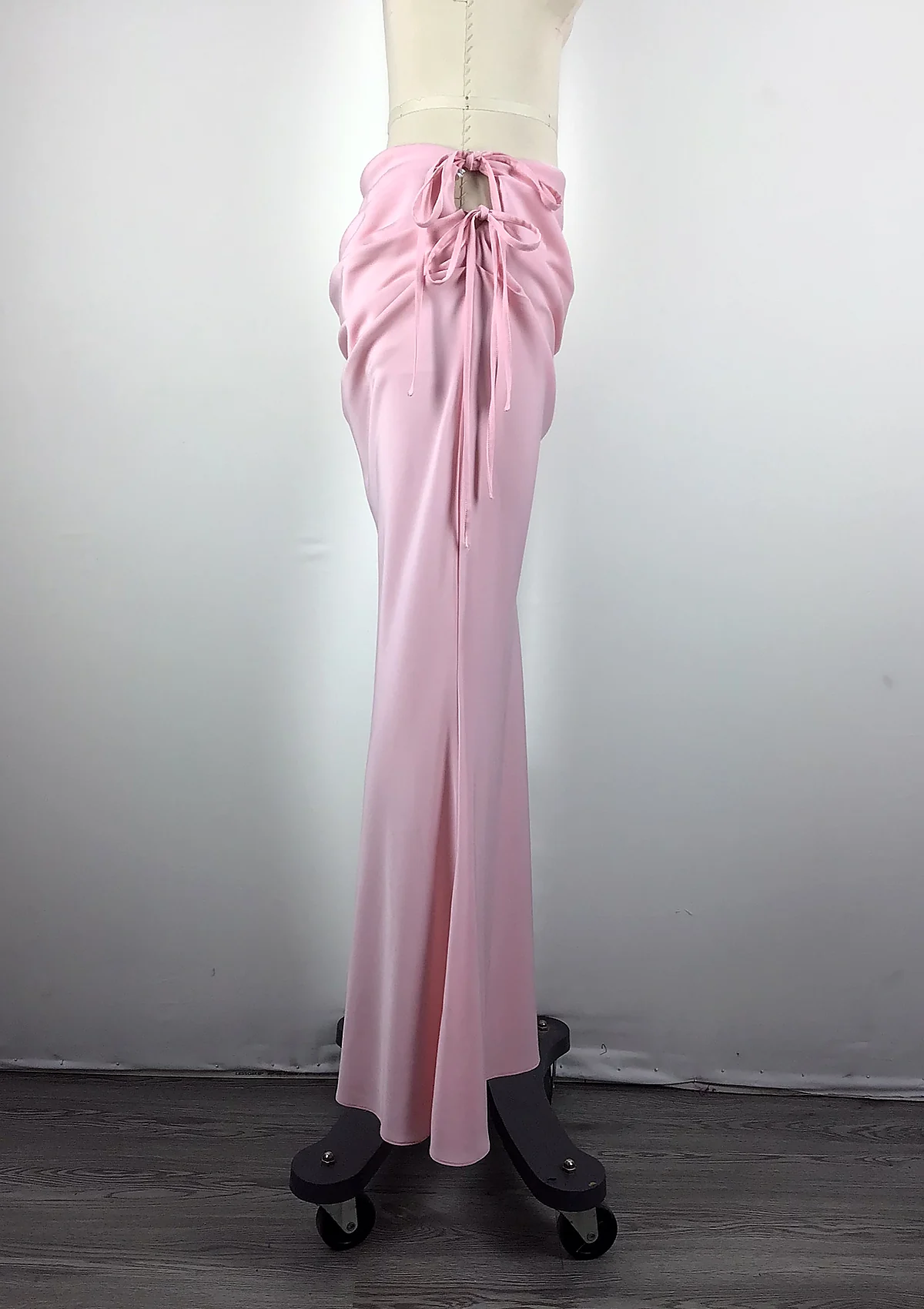 Pink Draped Maxi Skirt