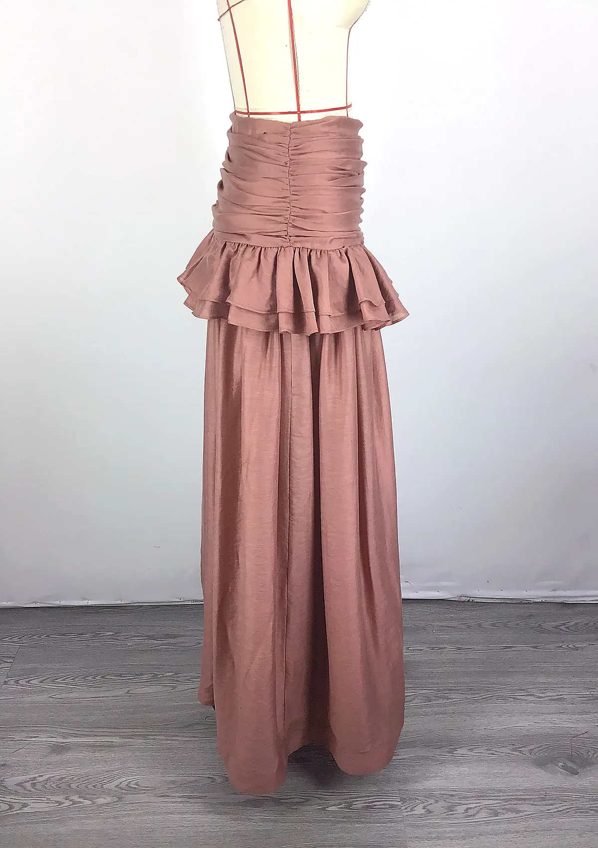 Pink Tiered Ruffle Maxi Skirt